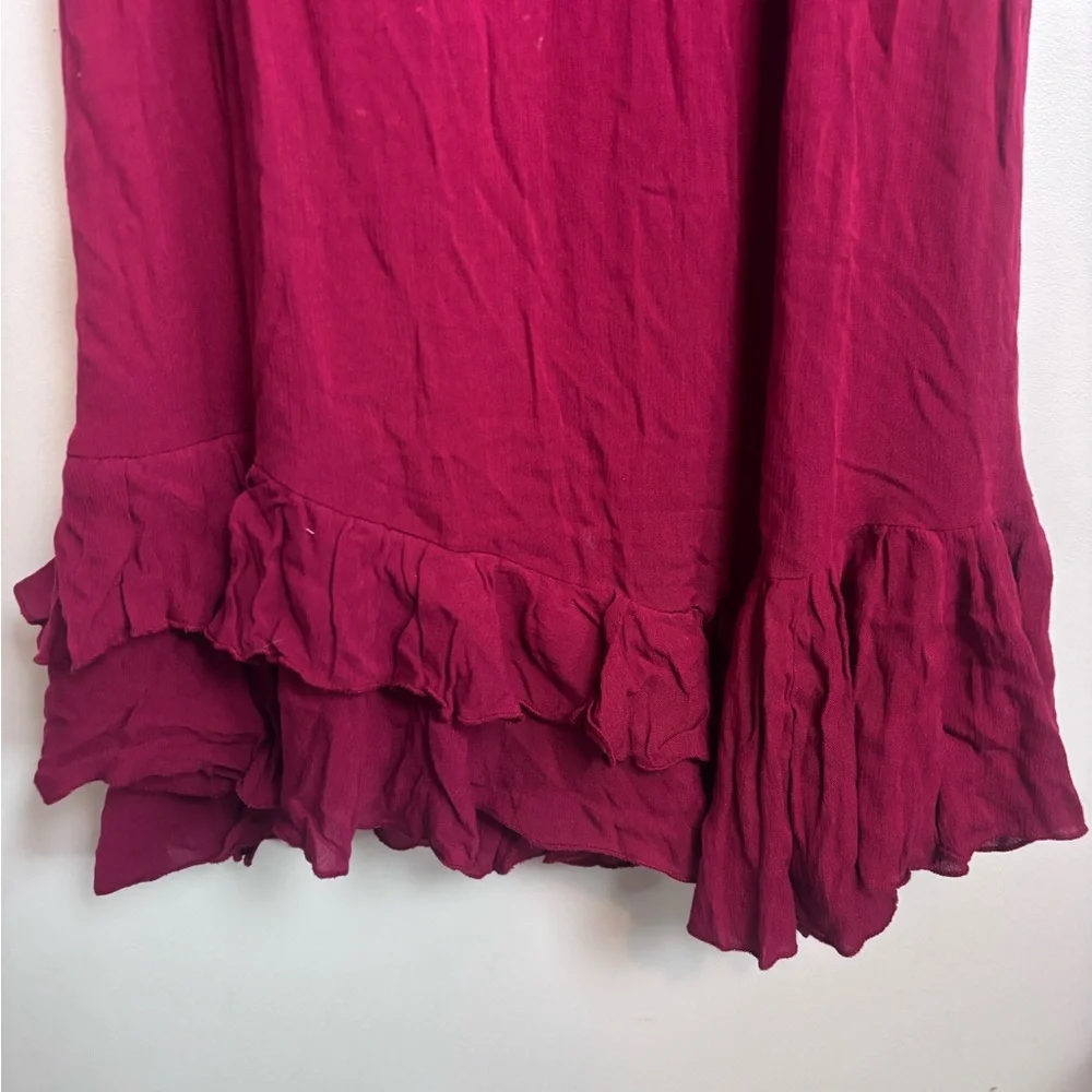 Free People FP ONE Deep Red Lace Adella Maxi Dress - Picture 5 of 9